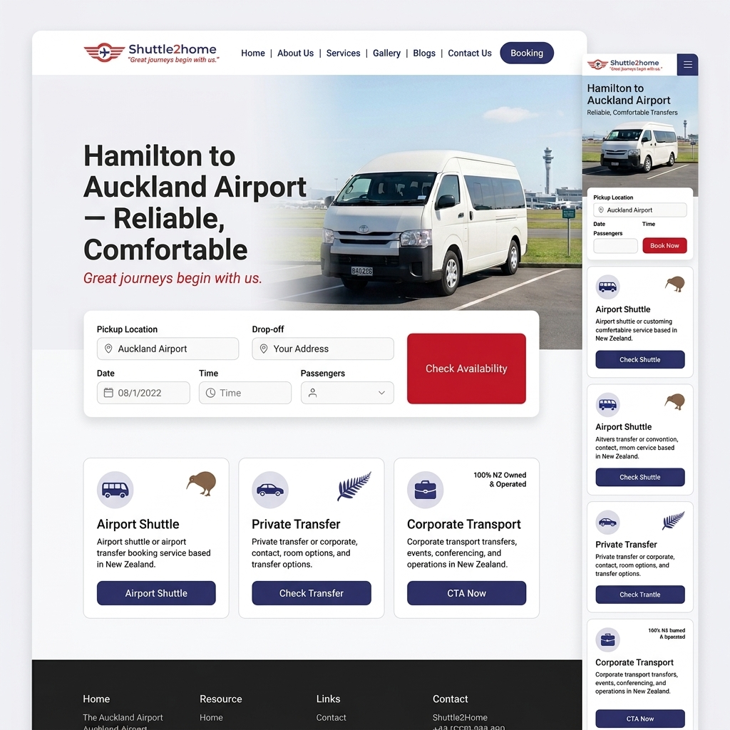 Shuttle2Home Website Redesign Mockup — Isynbus Digital Strategy