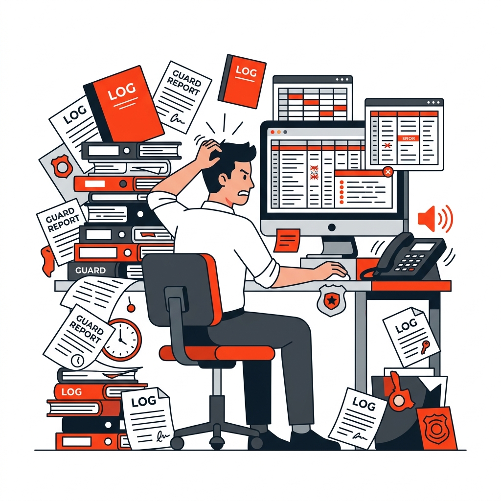 Illustration representing manual paper-based security operations